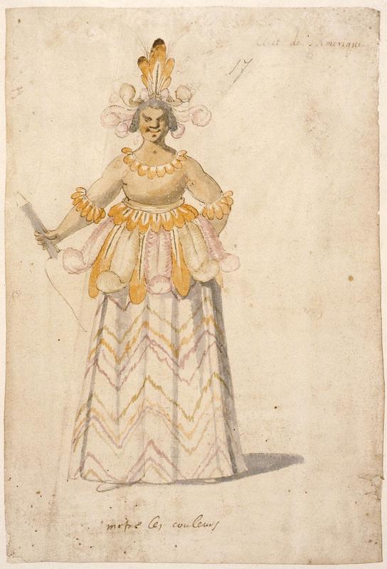 Costume design for Recit de l'Amerique (America's Speech) in Ballet