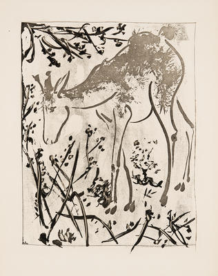 La Biche (Doe) from Eaux-Fortes Originales pour Textes de Buffon; Pablo Picasso; Spanish, 1881-1973; Georges L.L. de Buffon; French, 1707-1788; 1977.19.9
